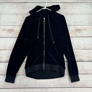 Juicy Couture Full Zip Velour Hoodie Tracksuit Women's L Black Pants &‎ Jacket